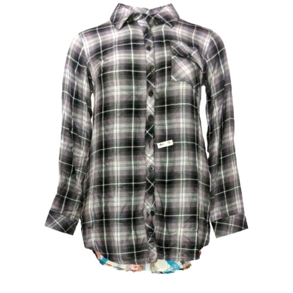 Tolani Women's Collection  plaid  Tunic front and back floral Small - Picture 1 of 14
